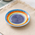 2 in 1 Garlic Ginger Masher Ceramic Round Grater Plate Manual Vegetable Fruit Grinding Tool for Kitchen Cooking Use