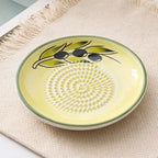 2 in 1 Garlic Ginger Masher Ceramic Round Grater Plate Manual Vegetable Fruit Grinding Tool for Kitchen Cooking Use