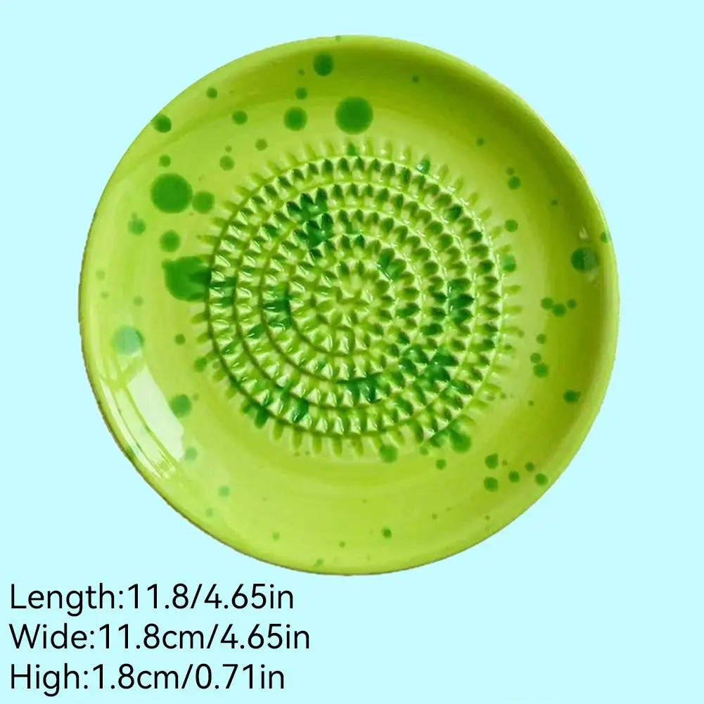 Ink-Splashed Ceramic Manual Grinder Bowl for Baby Food Ginger Garlic Spice Grinding Tool Artistic Kitchen Gadget Hand Mill