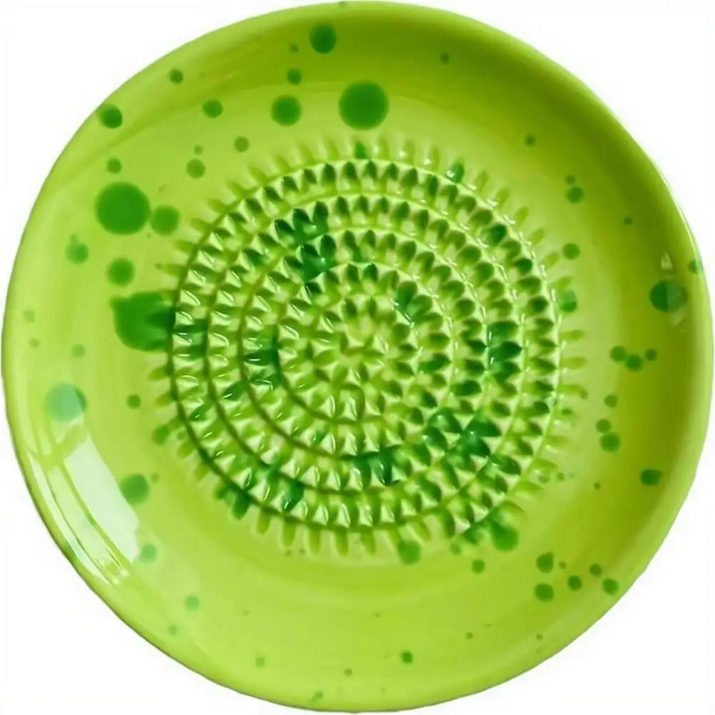 Ink-Splashed Ceramic Manual Grinder Bowl for Baby Food Ginger Garlic Spice Grinding Tool Artistic Kitchen Gadget Hand Mill