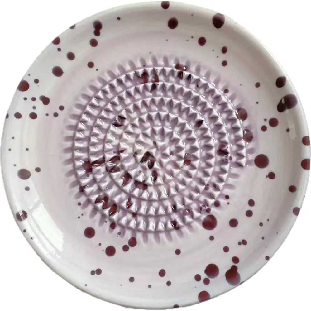 Ink-Splashed Ceramic Manual Grinder Bowl for Baby Food Ginger Garlic Spice Grinding Tool Artistic Kitchen Gadget Hand Mill